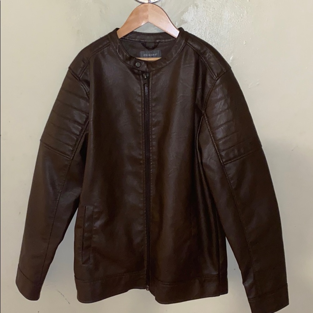 Brown leather jacket